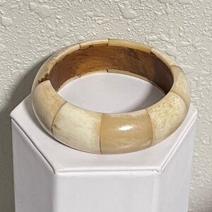 Vintage Bone Bangle Bracelet Boho Funky Tribal Groovy